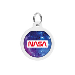 WAUDOG Zawieszka okragła z identyfikatotem QR GPS metalowa NASA 25mm