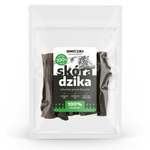 Uniszki Skóra z dzika - przysmak dla psa 100g Uniszki Skóra z dzika - przysmak dla psa 100g