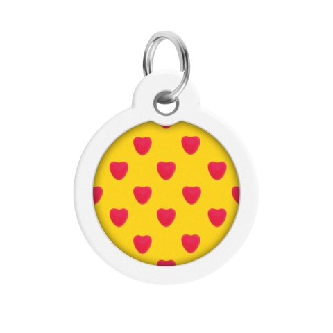 WAUDOG Zawieszka okragła z identyfikatotem QR GPS metalowa Serca 30mm WAUDOG Zawieszka okragła z identyfikatotem QR GPS metalowa Serca 30mm