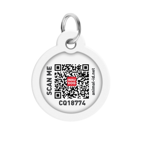 WAUDOG Zawieszka okragła z identyfikatotem QR GPS metalowa Serca 30mm WAUDOG Zawieszka okragła z identyfikatotem QR GPS metalowa Serca 30mm