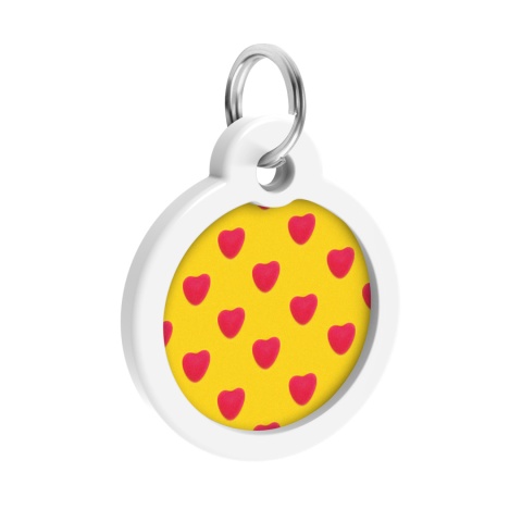 WAUDOG Zawieszka okragła z identyfikatotem QR GPS metalowa Serca 30mm WAUDOG Zawieszka okragła z identyfikatotem QR GPS metalowa Serca 30mm