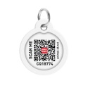 WAUDOG Zawieszka okragła z identyfikatotem QR GPS metalowa Lilie Wodne 30mm