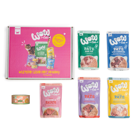 WOW CAT Box - zestaw MIX karm dla kota Prezent dla kota WOW CAT Box - zestaw MIX karm dla kota Prezent dla kota