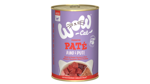 WOW CAT Rind Pute - wołowina z indykiem dla dorosłych kotów 400g WOW CAT Rind Pute - wołowina z indykiem dla dorosłych kotów 400g