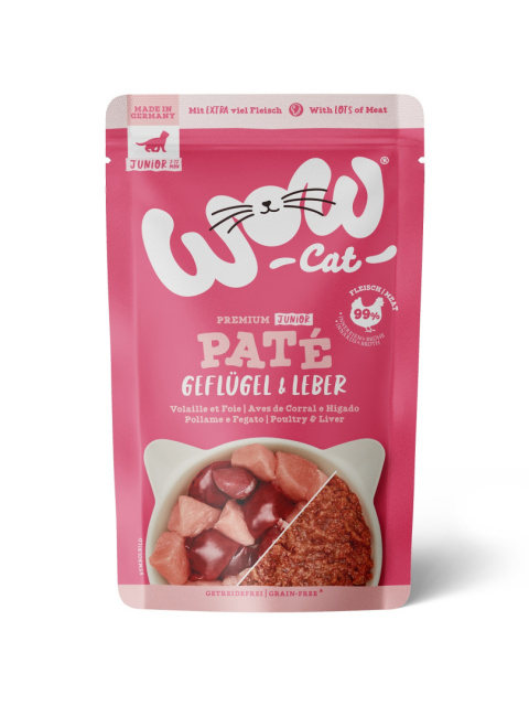WOW CAT Junior Geflugel Leber - drób z wątróbką dla kociąt 125g WOW CAT Junior Geflugel Leber - drób z wątróbką dla kociąt 125g