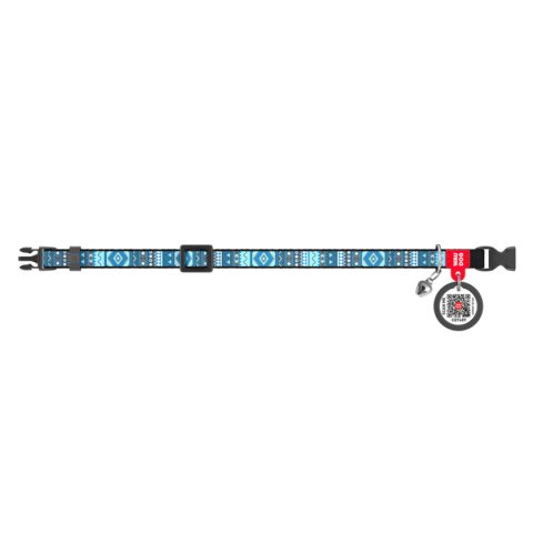 WAUDOG Nylon Obroża dla kota z zawieszką QR 20-30 cm Etno WAUDOG Nylon Obroża dla kota z zawieszką QR 20-30 cm Etno