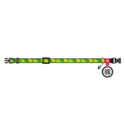 WAUDOG Nylon Obroża dla kota z zawieszką QR 20-30 cm Awokado WAUDOG Nylon Obroża dla kota z zawieszką QR 20-30 cm Awokado