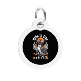 WAUDOG Zawieszka okragła z identyfikatotem QR GPS metalowa Jazda do życia 25mm