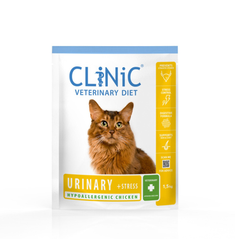 CLiNiC Veterinary Diet Cat Urinary + Stress Hypoallergenic Chicken 1,5kg dla kotów CLiNiC Veterinary Diet Cat Urinary + Stress Hypoallergenic Chicken 1,5kg dla kotów