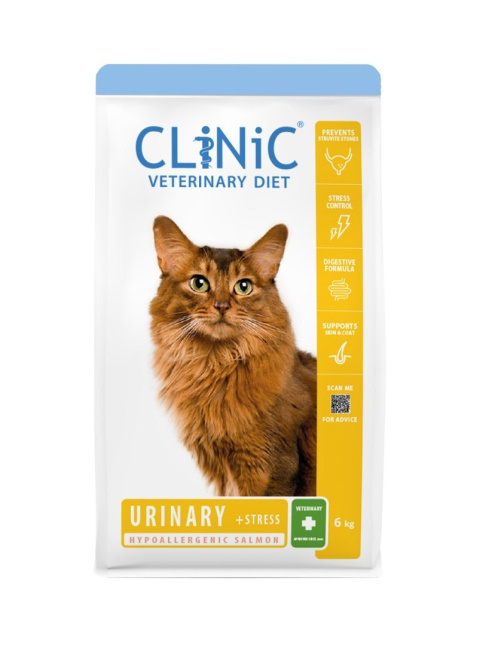 CLiNiC Veterinary Diet Cat Urinary + Stress Hypoallergenic Salmon 6kg dla kotów CLiNiC Veterinary Diet Cat Urinary + Stress Hypoallergenic Salmon 6kg dla kotów