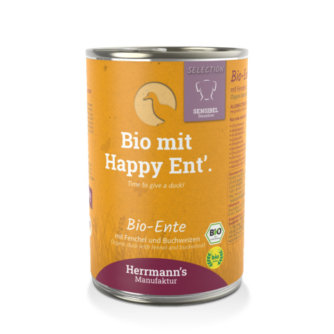 HERRMANN'S Selection Sensitive Dog Bio Ente - bio kaczka z koprem włoskim 400g HERRMANN'S Selection Sensitive Dog Bio Ente - bio kaczka z koprem włoskim 400g