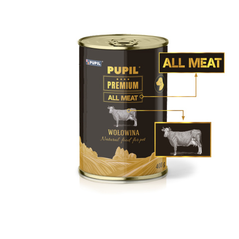 PUPIL Premium All Meat GOLD wołowina 400 g 68% mięsa PUPIL Premium All Meat GOLD wołowina 400 g 68% mięsa