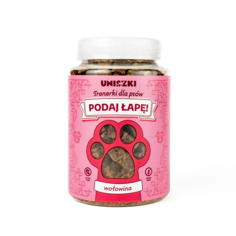 Podaj Łapę! Trenerki Wołowina dla psa 150g - Uniszki Podaj Łapę! Trenerki Wołowina dla psa 150g - Uniszki