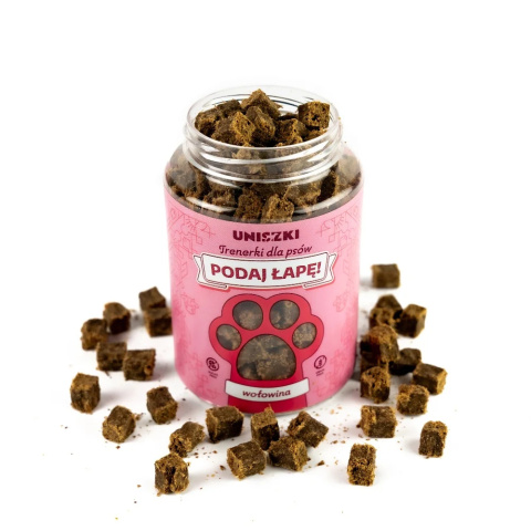 Podaj Łapę! Trenerki Wołowina dla psa 150g - Uniszki Podaj Łapę! Trenerki Wołowina dla psa 150g - Uniszki