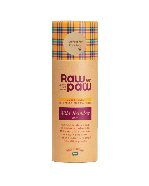 RAW for PAW WILD Reindeer - renifer liofilizowane przysmaki 45g RAW for PAW WILD Reindeer - renifer liofilizowane przysmaki 45g