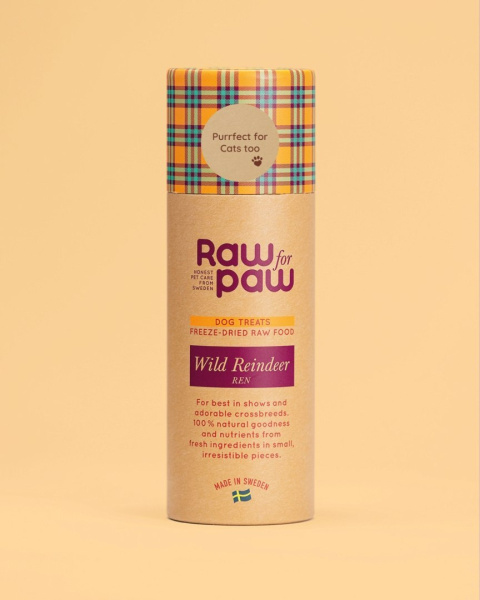 RAW for PAW WILD Reindeer - renifer liofilizowane przysmaki 45g RAW for PAW WILD Reindeer - renifer liofilizowane przysmaki 45g