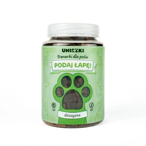 Podaj Łapę! Trenerki Dziczyzna dla psa 150g - Uniszki Podaj Łapę! Trenerki Dziczyzna dla psa 150g - Uniszki