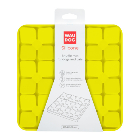 WAUDOG Silikonowa Mata do suchej karmy 20 x 20 x 1,7 cm Żółty WAUDOG Silikonowa Mata do suchej karmy 20 x 20 x 1,7 cm Żółty