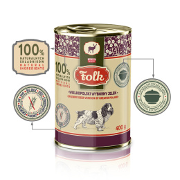 FOLK Karma mokra dla psa Wielkopolski wyborny jeleń 400 g