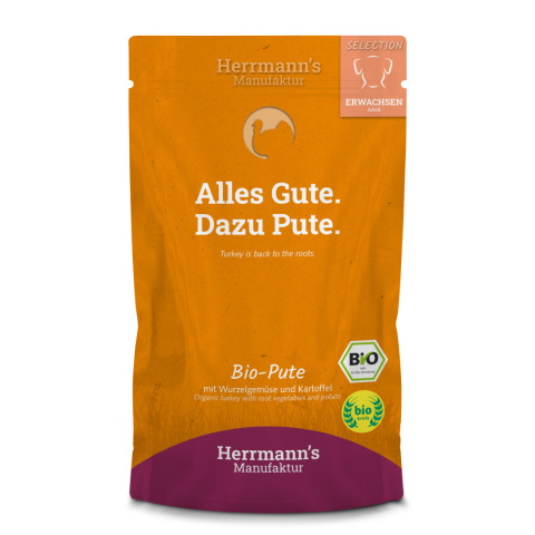 HERRMANN'S MANUFAKTUR Selection Dog Bio Pute - bio indyk z warzywami (150g) HERRMANN'S MANUFAKTUR Selection Dog Bio Pute - bio indyk z warzywami (150g)