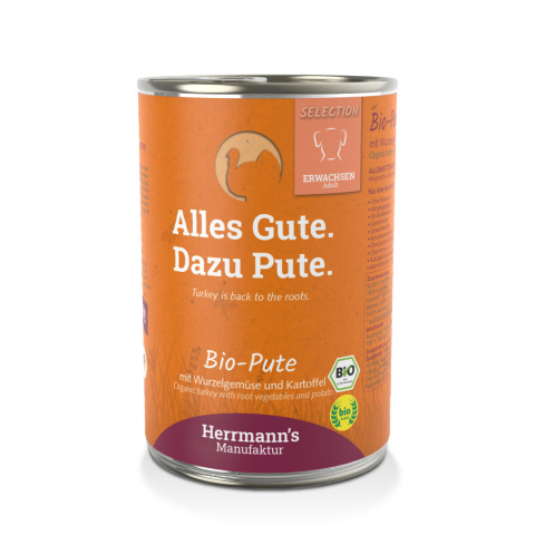 HERRMANN'S MANUFAKTUR Selection Dog Bio Pute - bio indyk z warzywami (400g) HERRMANN'S MANUFAKTUR Selection Dog Bio Pute - bio indyk z warzywami (400g)