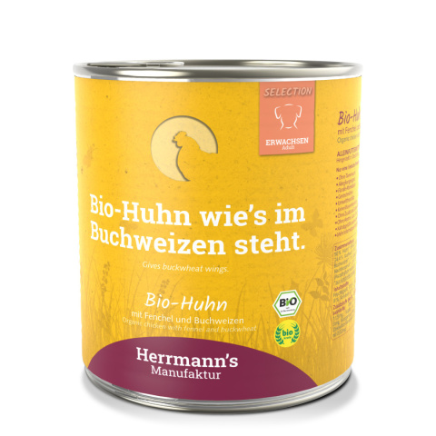 HERRMANN'S MANUFAKTUR Selection Dog Bio Huhn - bio kurczak z koprem włoskim (800g) HERRMANN'S MANUFAKTUR Selection Dog Bio Huhn - bio kurczak z koprem włoskim (800g)
