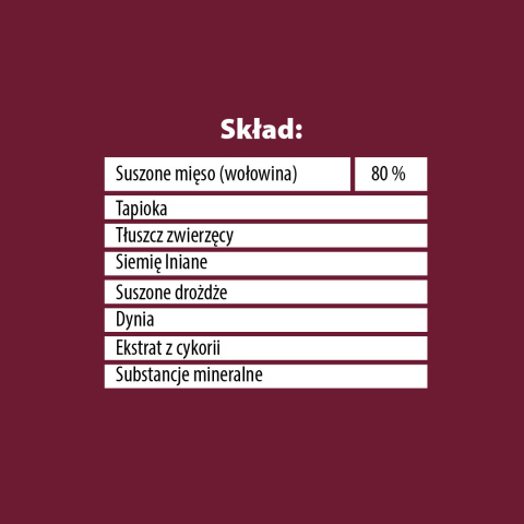 PUPIL Premium Przysmaki WOŁOWINA Treserki dla psa 110g PUPIL Premium Przysmaki WOŁOWINA Treserki dla psa 110g