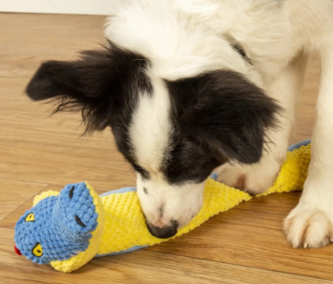 PetGang Pluszowy WĄŻ zwijany 100cm na przysmaki - niebieski PetGang Pluszowy WĄŻ zwijany 100cm na przysmaki - niebieski