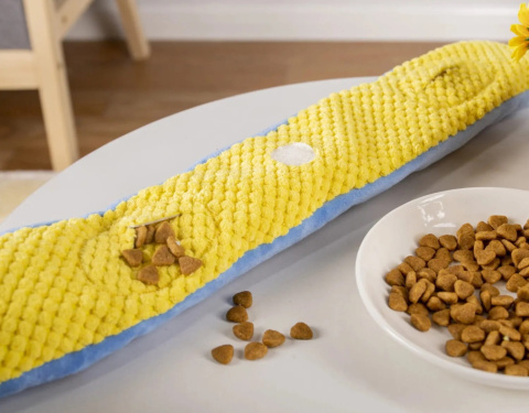 PetGang Pluszowy WĄŻ zwijany 100cm na przysmaki - niebieski PetGang Pluszowy WĄŻ zwijany 100cm na przysmaki - niebieski