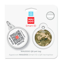 WAUDOG Zawieszka z identyfikatotem QR GPS metalowa MILITARY 30mm