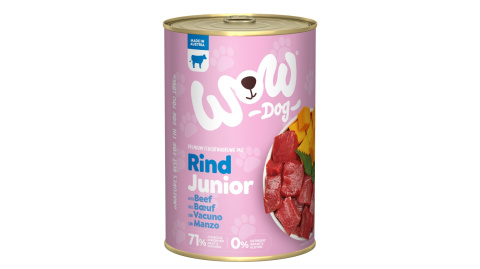 WOW Junior Rind - wołowina z dynią i pokrzywą dla szczeniąt 400g