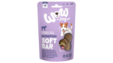 WOW Superfood Soft Bar Lamm – jagnięcina z buraczkami miękkie przysmaki dla psa 150g WOW Superfood Soft Bar Lamm – jagnięcina z buraczkami miękkie przysmaki dla psa 150g