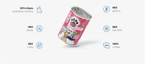 Karma mokra SUPERDOGS Strażnik Siły. Wieprzowina z wołowiną 400g Karma mokra SUPERDOGS Strażnik Siły. Wieprzowina z wołowiną 400g