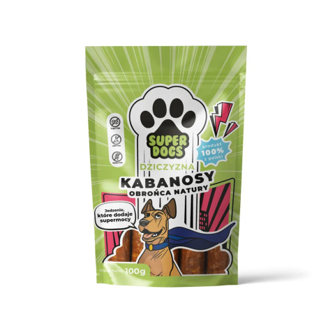 SUPERDOGS Obrońca Natury Kabanosy z dziczyzny dla psa 100g