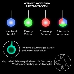 WAUDOG ZAWIESZKA LED dla psa w świecącej silikonowej obudowie, USB, średnica 37 mm