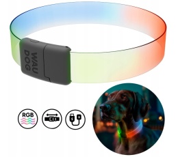 WAUDOG Obroża z podświetleniem LED dla psa, RGB, USB-C regulowana, do 60 cm
