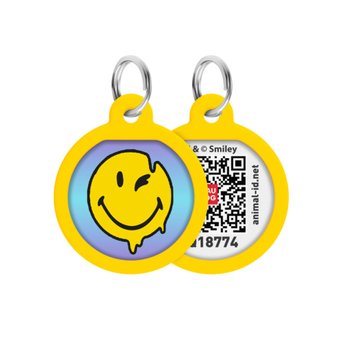 WAUDOG Zawieszka z identyfikatotem QR GPS metalowa Buźka na niebiesko 25mm WAUDOG Zawieszka z identyfikatotem QR GPS metalowa Buźka na niebiesko 25mm