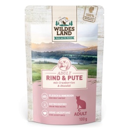 WILDES LAND CAT Classic Rind Pute – wołowina i indyk z żurawiną 100g
