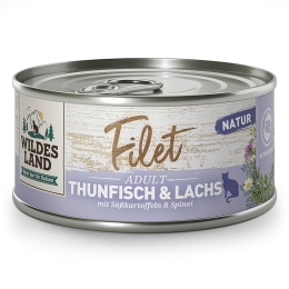 WILDES LAND CAT Thunfisch Lachs Filet – filety z tuńczyka i łososia 80g