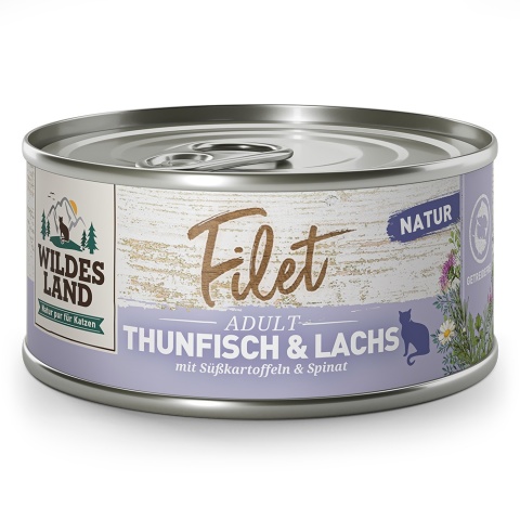 WILDES LAND CAT Thunfisch Lachs Filet – filety z tuńczyka i łososia 80g WILDES LAND CAT Thunfisch Lachs Filet – filety z tuńczyka i łososia 80g
