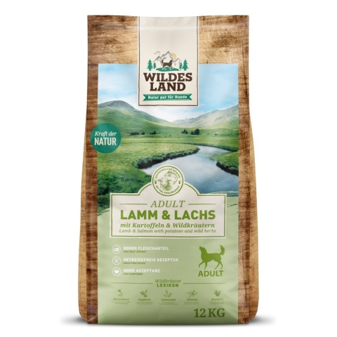 WILDES LAND DOG Lamm Lachs - jagnięcina i łosoś z ziemniakami i ziołami 12kg WILDES LAND DOG Lamm Lachs - jagnięcina i łosoś z ziemniakami i ziołami 12kg