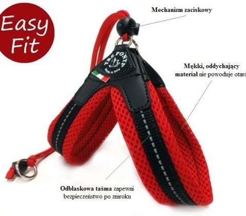 Szelki TRE PONTI Easy Fit Classic Mesh regulowane na plecach Czerwone Szelki TRE PONTI Easy Fit Classic Mesh regulowane na plecach Czerwone