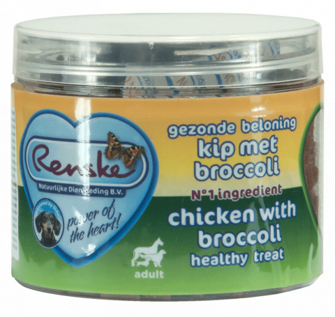 Renske Dog zdrowy mini przysmak dla psów małych ras – kurczak z brokułami 100 g Renske Dog zdrowy mini przysmak dla psów małych ras – kurczak z brokułami 100 g