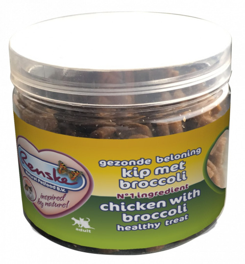 Renske Cat Healthy Mini Treat Chicken with broccoli przysmak dla kotów kurczak z brokułami 100g Renske Cat Healthy Mini Treat Chicken with broccoli przysmak dla kotów kurczak z brokułami 100g